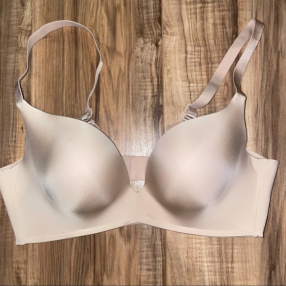 Maidenform Other - Maidenform 38B Beige Wirefree Push Up Padded Lined Wireless Bra Multiway Straps